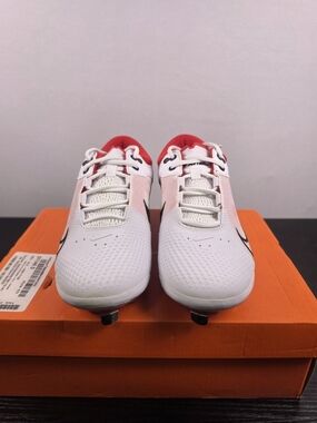 Nike Hyperdiamond 4 Elite Softball Cleats White Red CZ5917-105 Women's Size 10